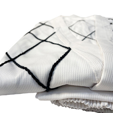 Shield Criss-Cross White with Black dia Stitch Uniform